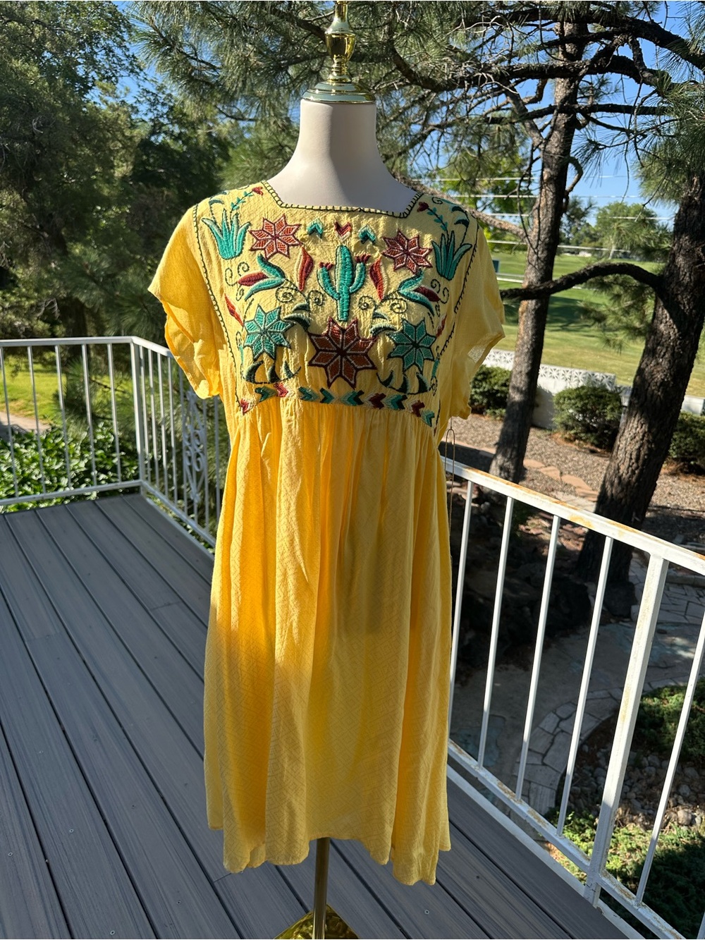 Double D Ranch Yellow Embroidered Dress